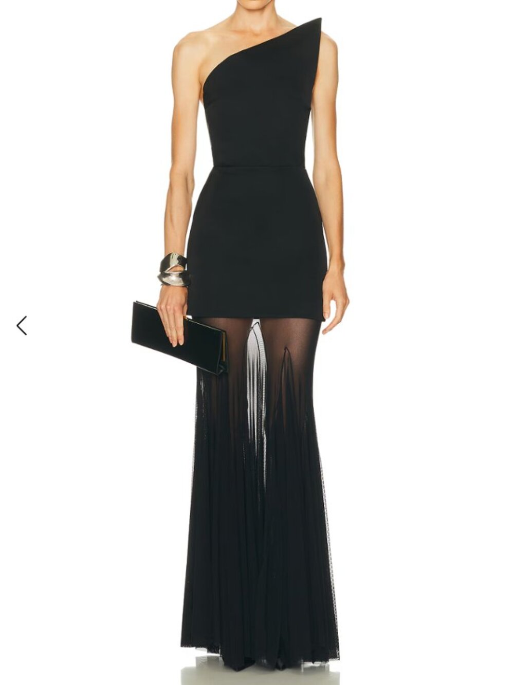 David Koma Structured Mesh Skirt Gown in Black UK6/US2